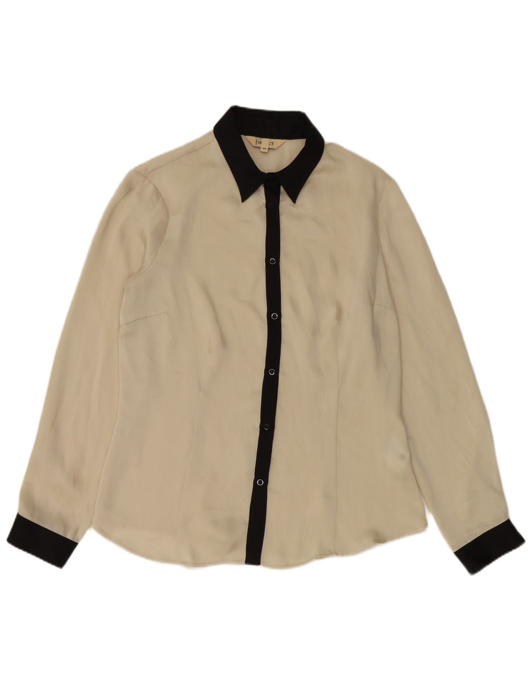 Vintage dameskjorte IT 46 Large Beige Colourblock Polyester