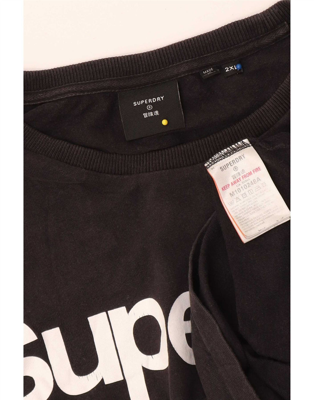 Superdry Grafisk T-shirt top til mænd 2XL sort bomuld