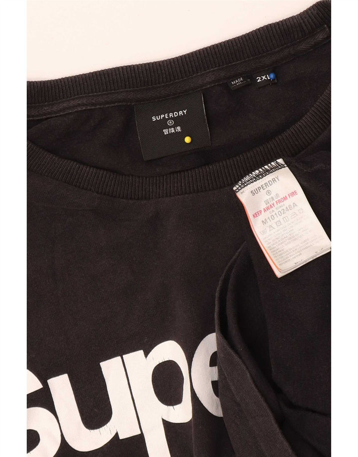 Superdry Grafisk T-shirt top til mænd 2XL sort bomuld
