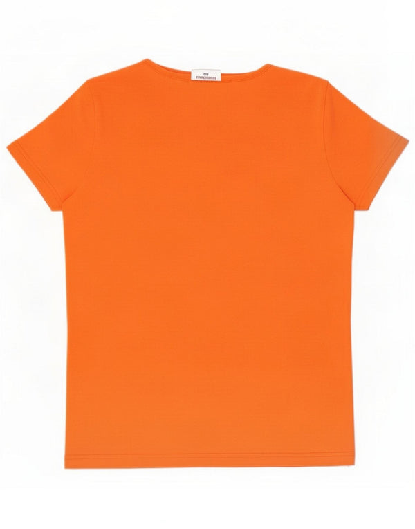 Liu Jo Dame Grafisk T-Shirt Top IT 44 Medium Orange Bomuld