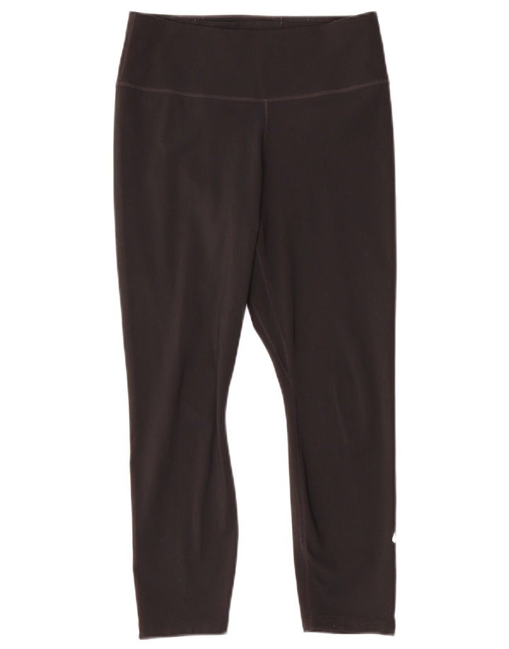 NIKE Dame Dri Fit Capri Leggings UK 10 Small Black Polyester