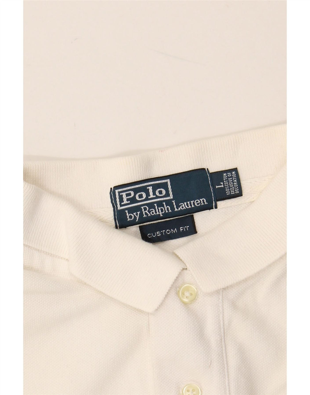 POLO RALPH LAUREN Herre Custom Fit Rugby Polo Shirt Stor hvid bomuld