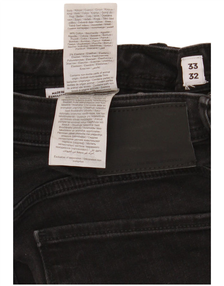 Jack & Jones Herre GLENN Slim Jeans W33 L32 Sort Bomuld