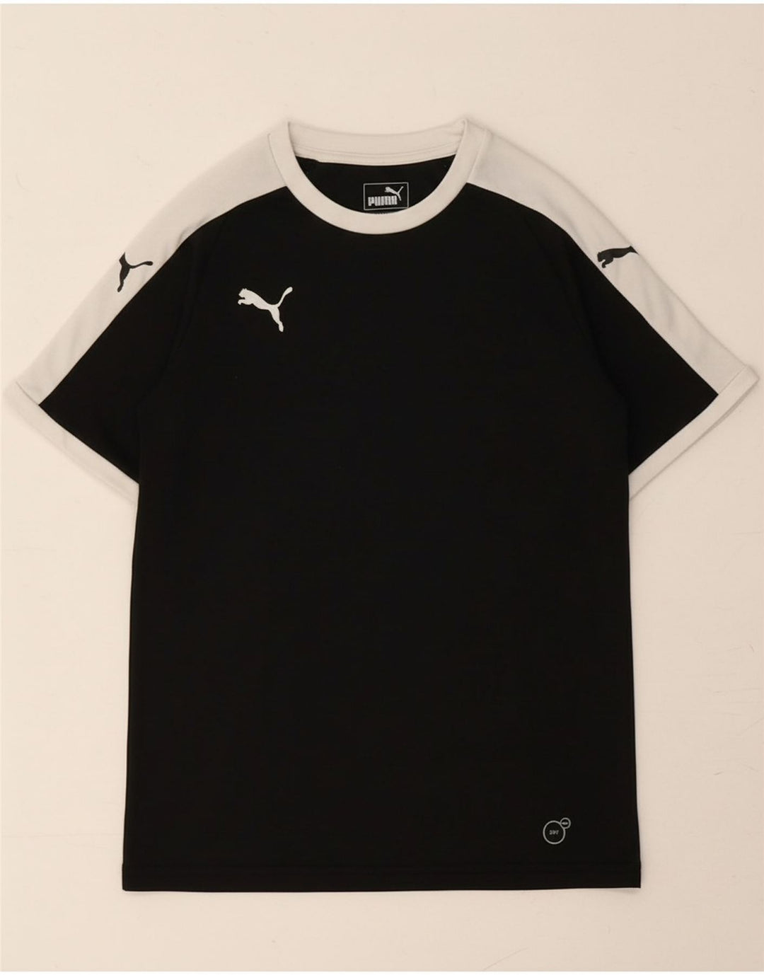 PUMA Boys T-Shirt Top 11-12 Years Black Colourblock