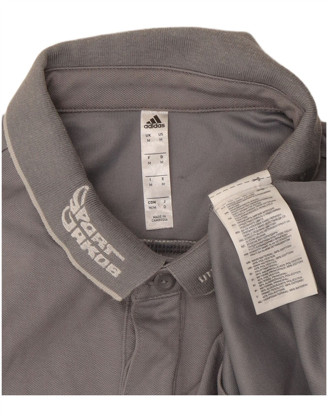 Adidas Herre Climalite grafisk poloshirt mellemgrå bomuld