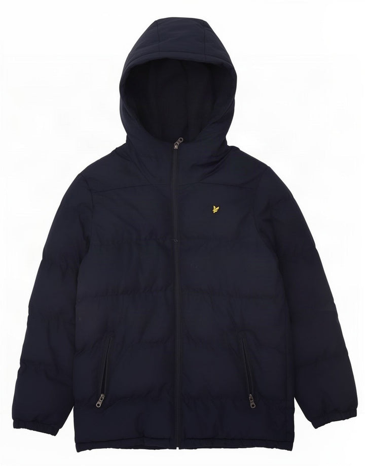 Lyle & Scott drenge hættejakke polstret 15-16 år marineblå polyester