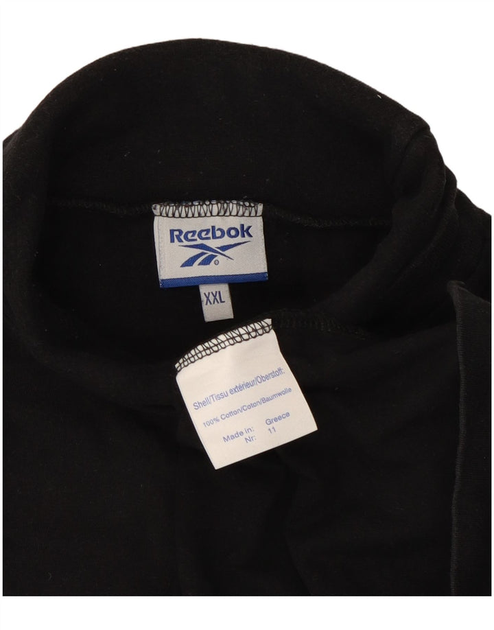 Reebok Herre Roll Neck Top Langærmet 2XL Sort Bomuld