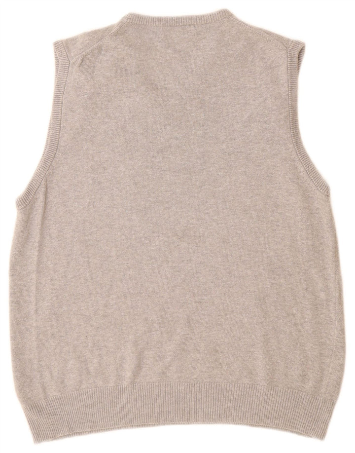 Marks & Spencer Herre Blue Harbor Vest Tank Top Medium Grey Flecked Bomuld