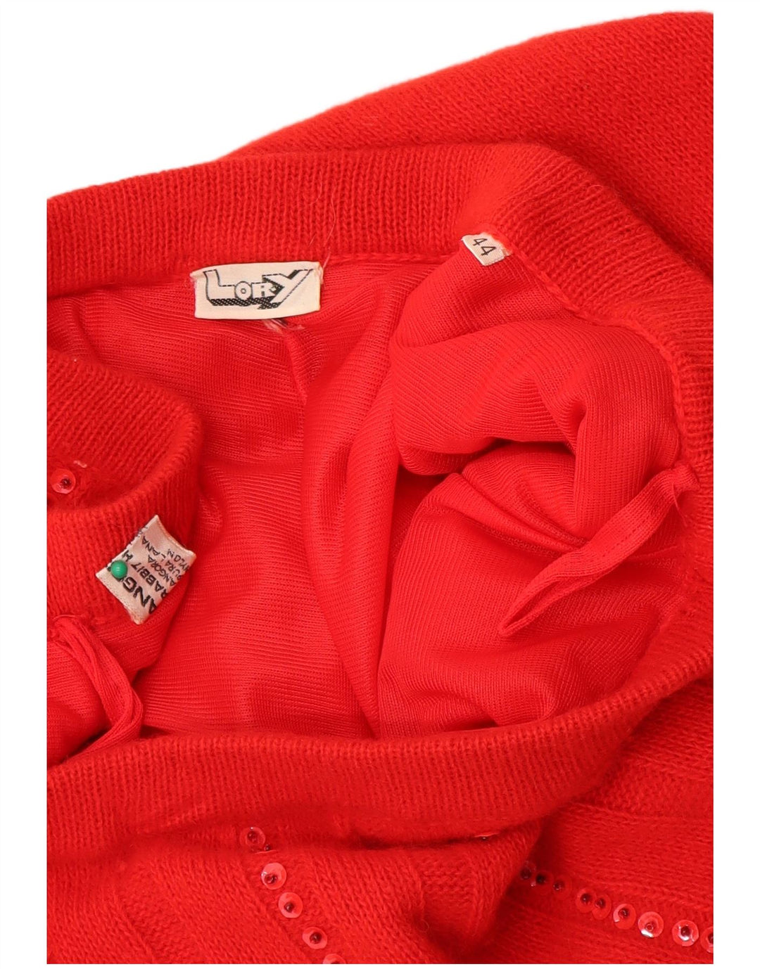 Vintage Dame Strik Flared Skirt IT 44 Medium W30 Red Angora