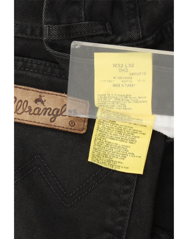 WRANGLER Herre Ohio Straight Jeans W32 L32 Sort Bomuld