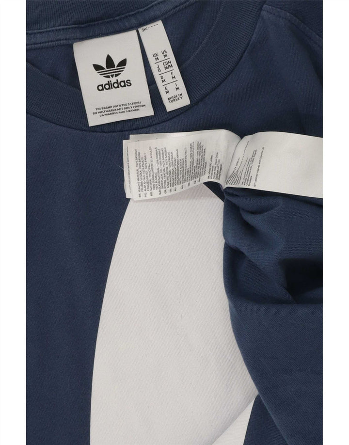 Adidas Grafisk T-shirt top mellemblå bomuld til mænd