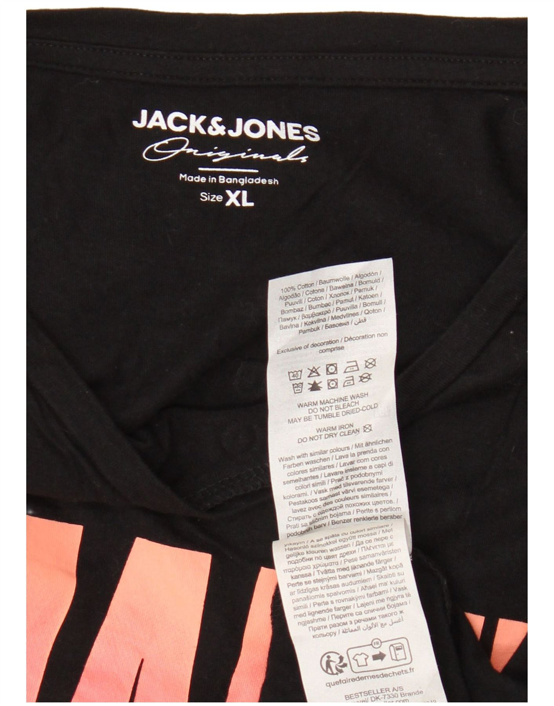 Jack & Jones Herre Miami Grafisk T-Shirt Top XL Sort Bomuld