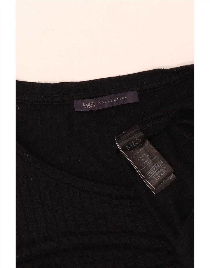 Marks & Spencer T-shirt top til kvinder UK 18 XL Sort viskose