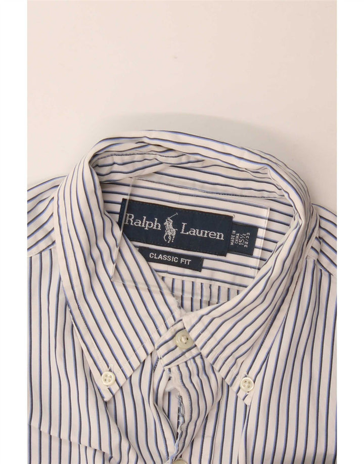 Ralph Lauren Herre Classic Fit skjorte størrelse 15 1/2 Medium White Pinstripe