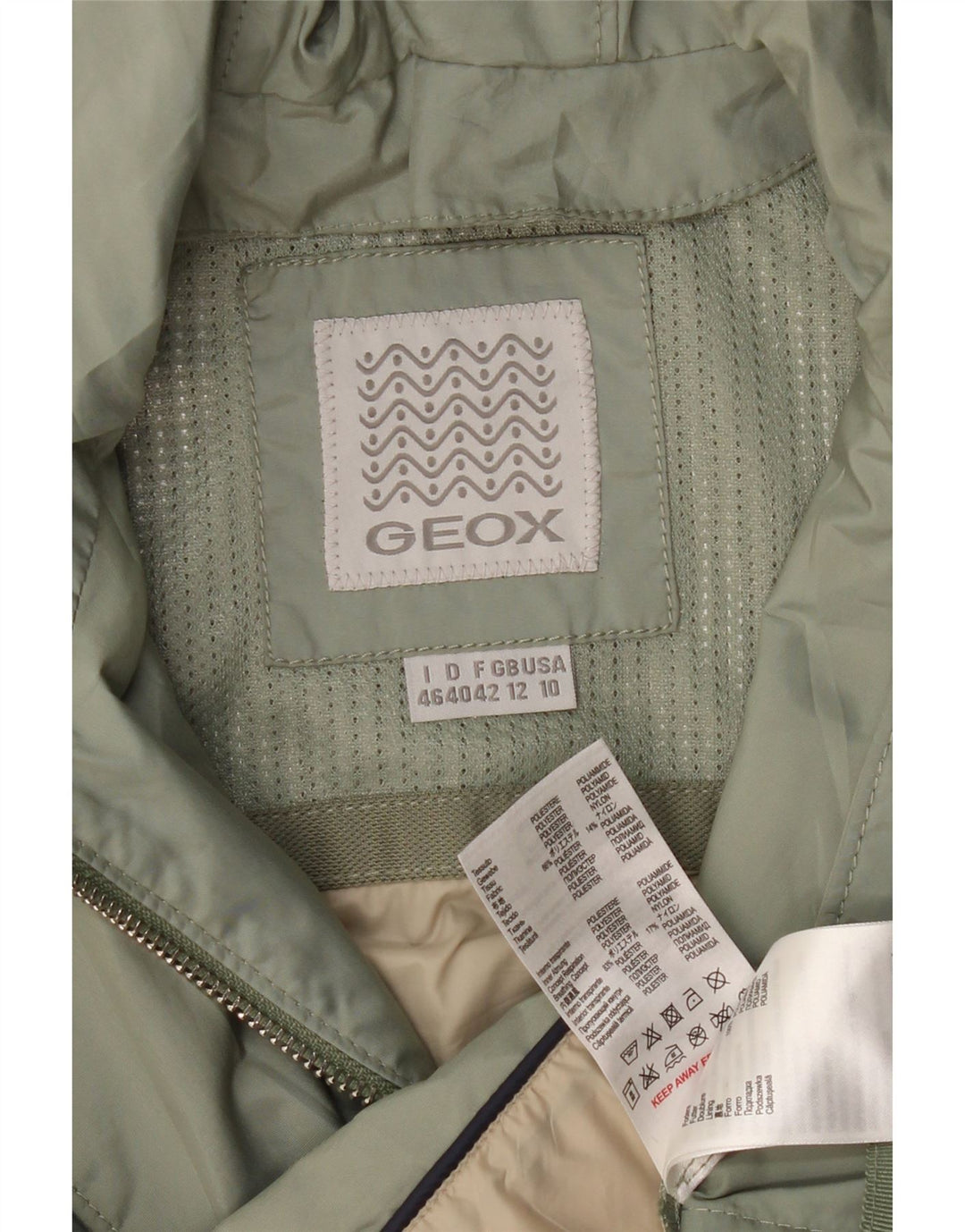 Geox Bomberjakke med hætte til kvinder UK 12 Medium Khaki Polyester