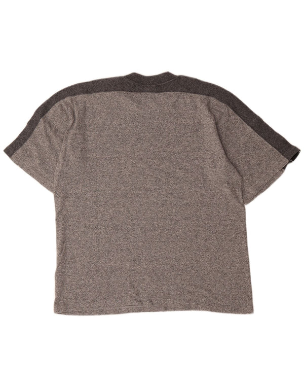 Champion Herre Grafisk T-Shirt Top XL Grå Colourblock Bomuld