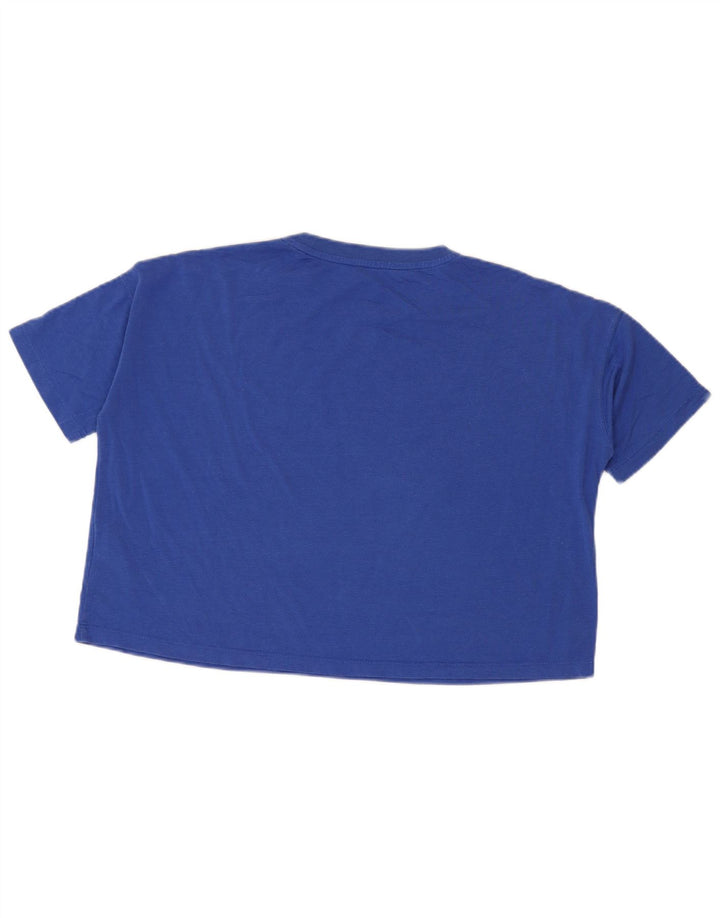 Nike Womens Crop Oversized Graphic T-Shirt Top UK 10 Small Blue Modal