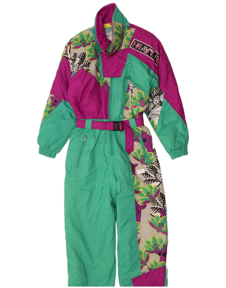 Vintage skijumpsuit til kvinder EU 38 Medium W28 L30 Flerfarvet Colourblock