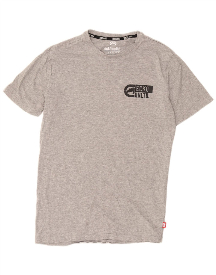 Ecko Unltd Herre Grafisk T-Shirt Top Medium Grå Bomuld