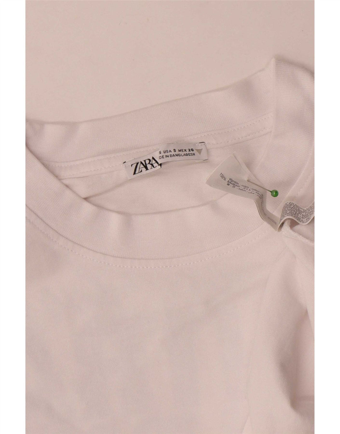 Zara Kvinders Oversized Grafisk Top Langærmet UK 10 Small White Floral
