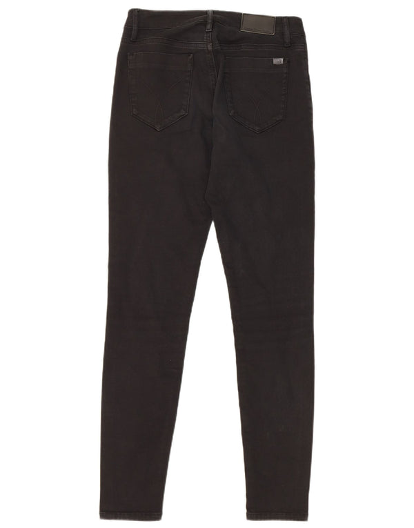 Calvin Klein Dame Mid Rise Skinny Jeans W25 L30 Sort Bomuld