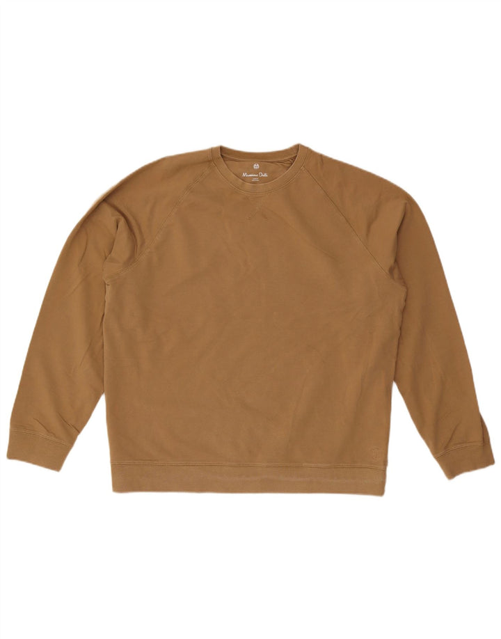 Massimo Dutti Herre Loose Fit Sweatshirt Jumper Stor Beige Bomuld
