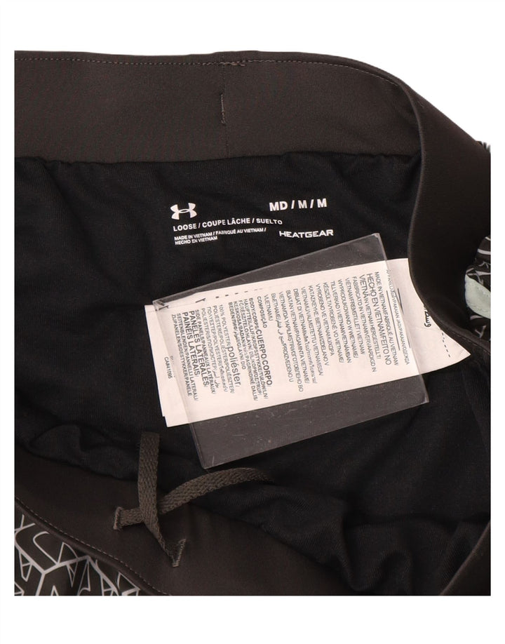 UNDER ARMOUR Womens Abstract Pattern Sport Shorts UK 14 Medium Black