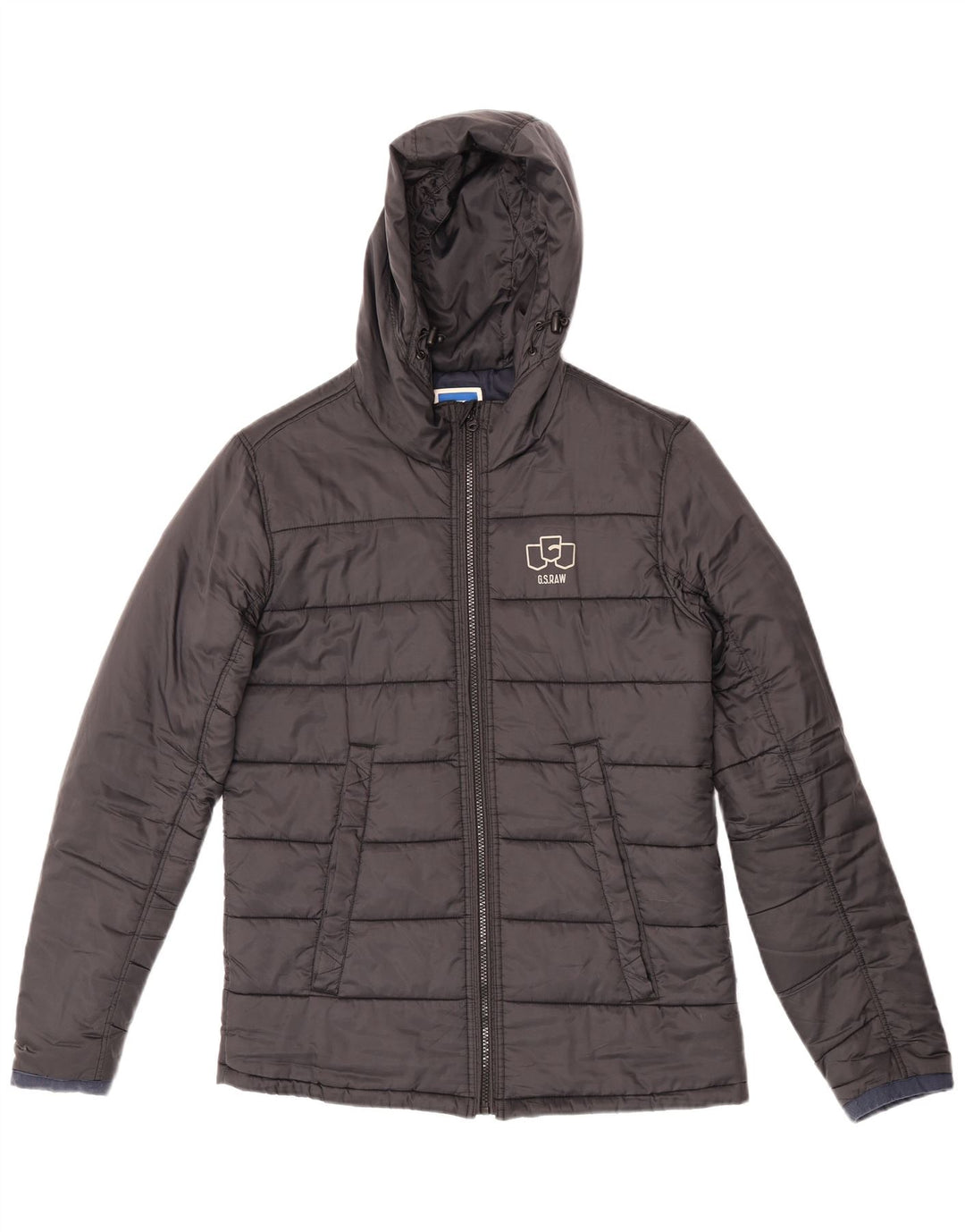 G-Star Dame Hætte Polstret Jakke UK 14 Stor Sort Polyester