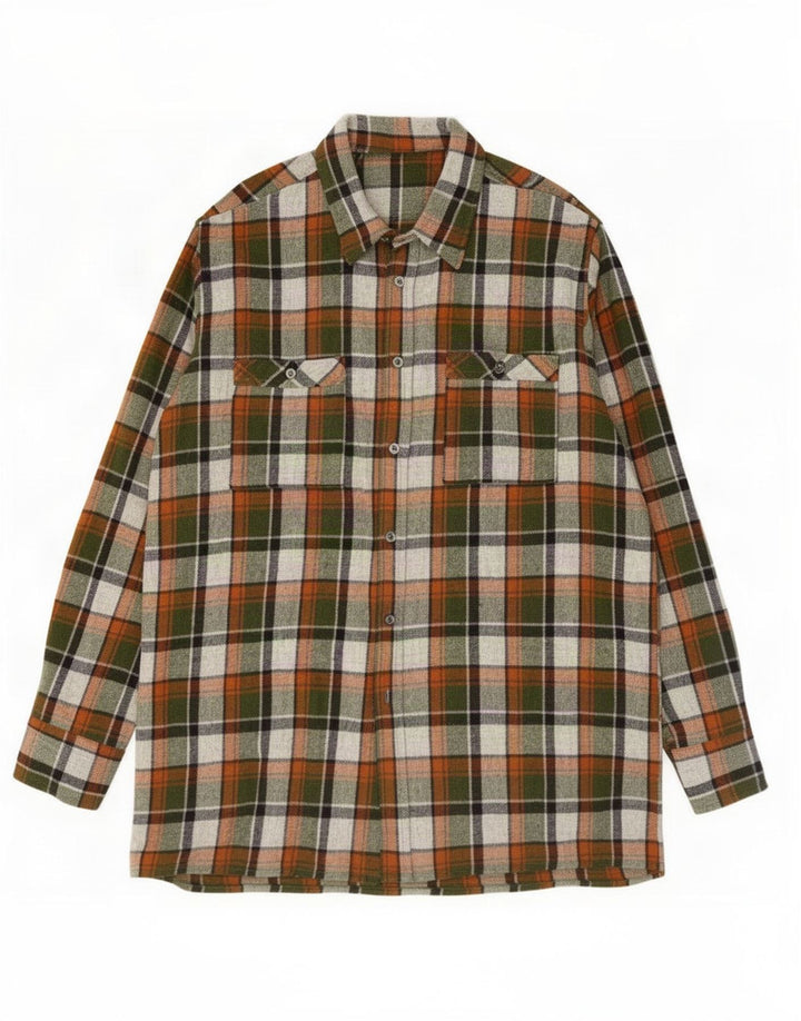 Vintage herre flannel skjorte stor flerfarvet plaid