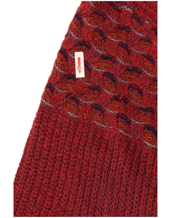 Fiume Herre Crew Neck Jumper Sweater IT 46 Lille rødbrun geometrisk akryl