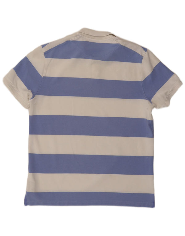 NIKE Herre Dri Fit Rugby Polo Shirt Stor hvid stribet bomuld