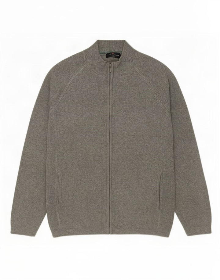 Marks & Spencer Herre Blue Harbor Cardigan Sweater Large Grå Flecked