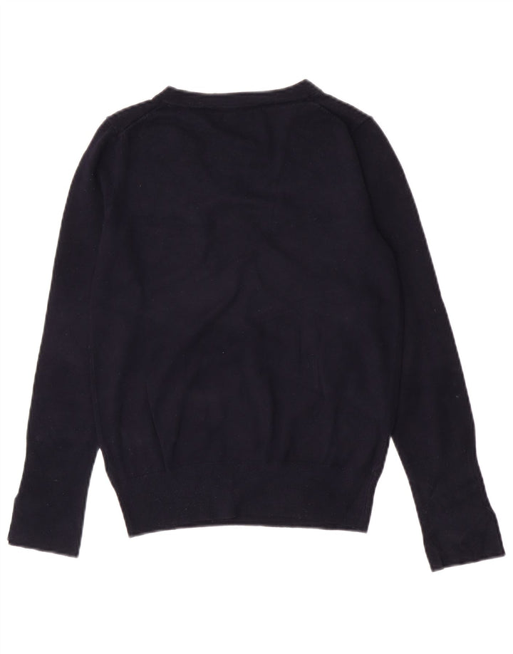 Zara Dame V-hals sweater UK 10 Small Navy Blue