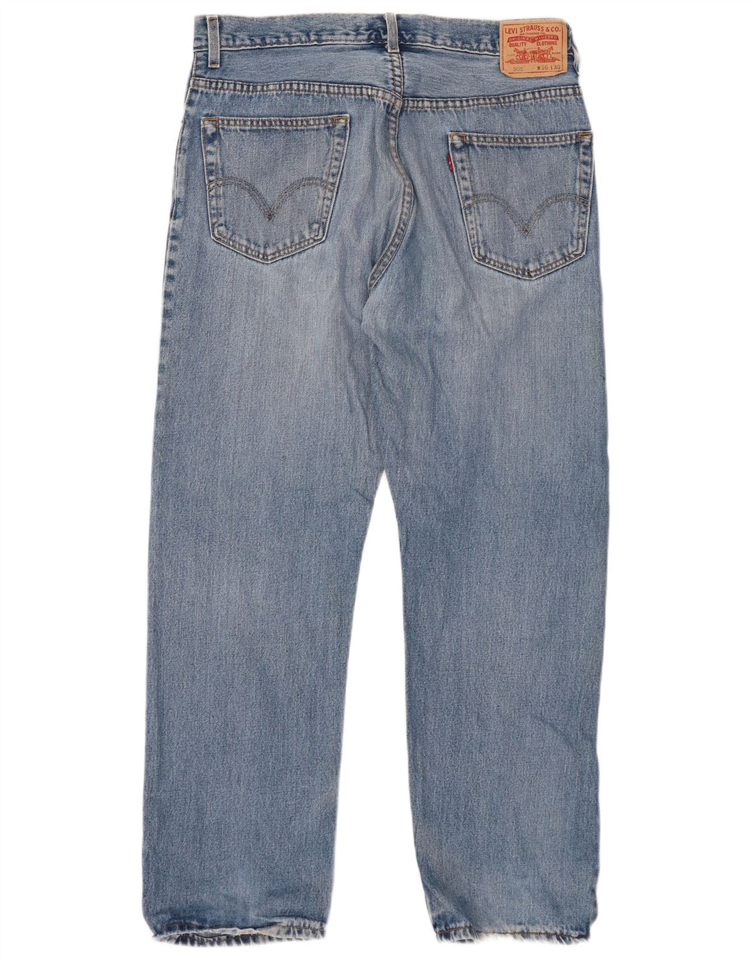 LEVI'S Herre 505 Straight Jeans W36 L30 Blå Bomuld