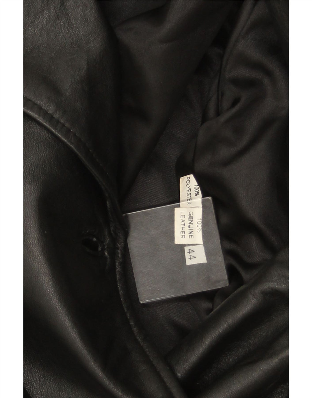 VINTAGE dobbeltradet læderfrakke til kvinder IT 44 Medium sort læder