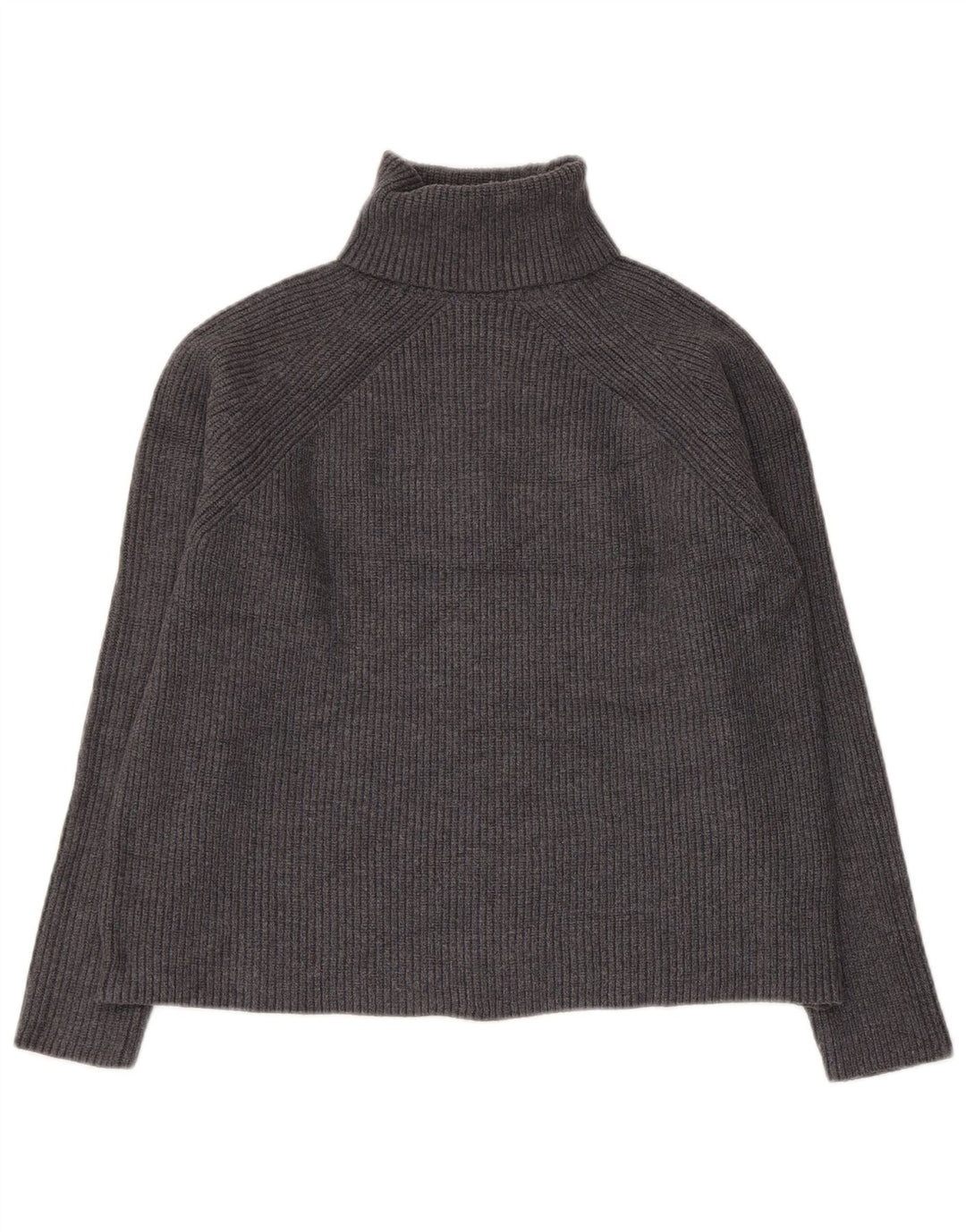 MARKS & SPENCER Dame Crop Roll Neck sweater UK 12 Medium Grey