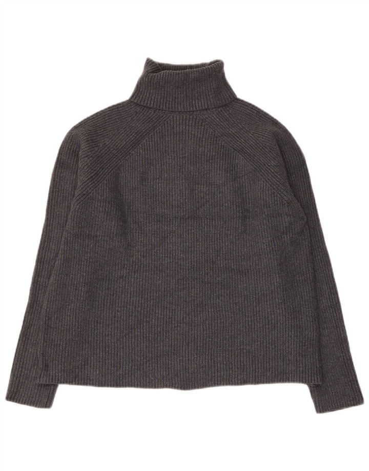 MARKS & SPENCER Dame Crop Roll Neck sweater UK 12 Medium Grey