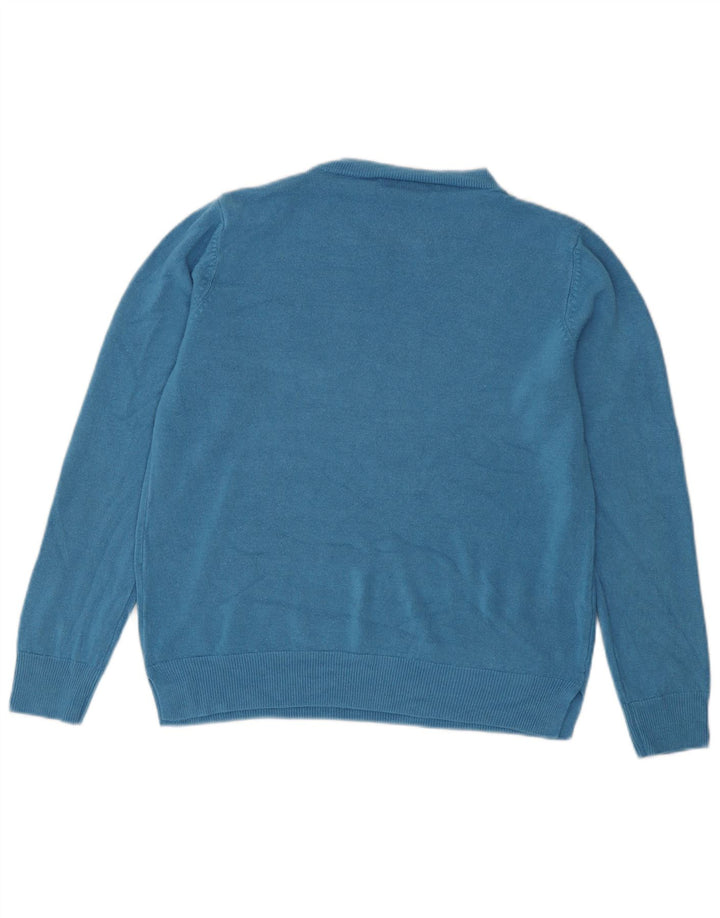 Marks & Spencer Dame Boat Neck Jumper Sweater UK 14 Medium Blue