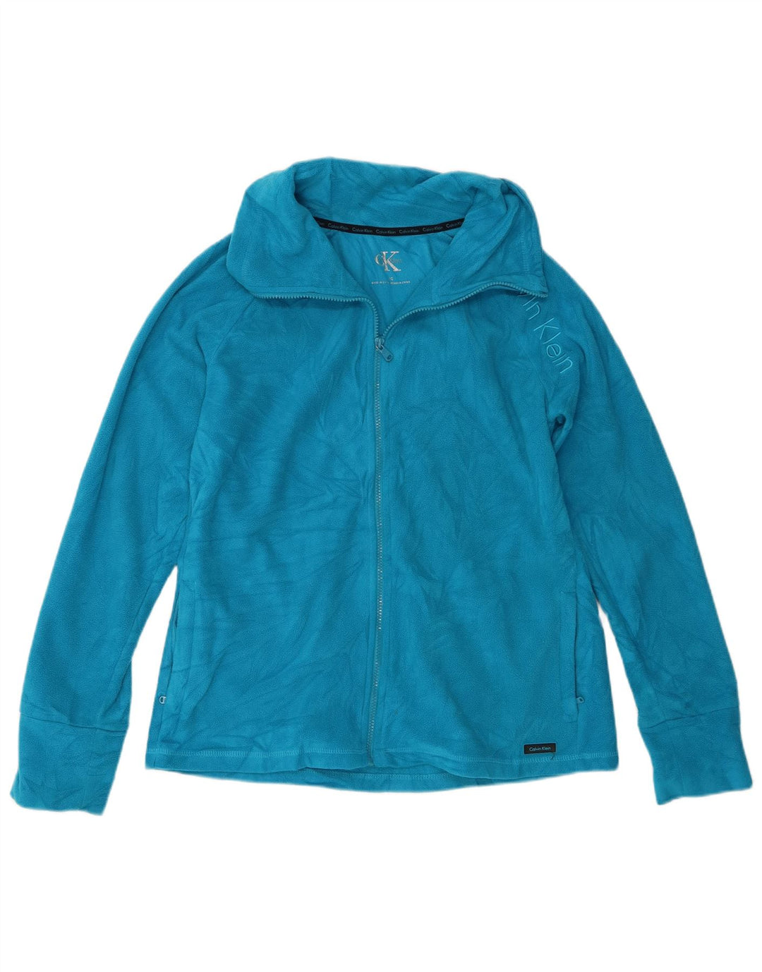 Calvin Klein Dame Fleecejakke UK 16 Stor Blå Polyester
