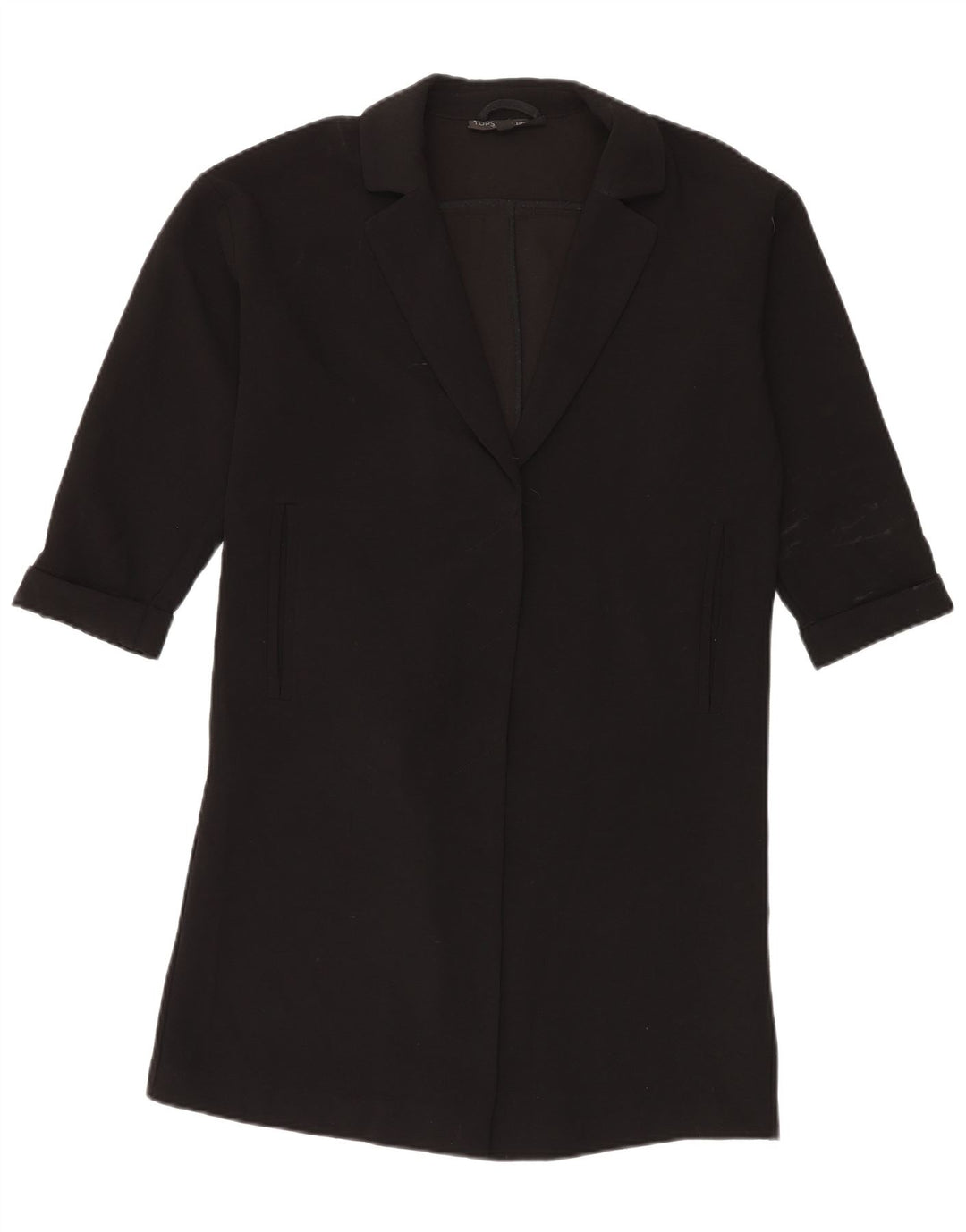 Topshop Dame Longline Oversized Blazer Jacket UK 10 Small Black