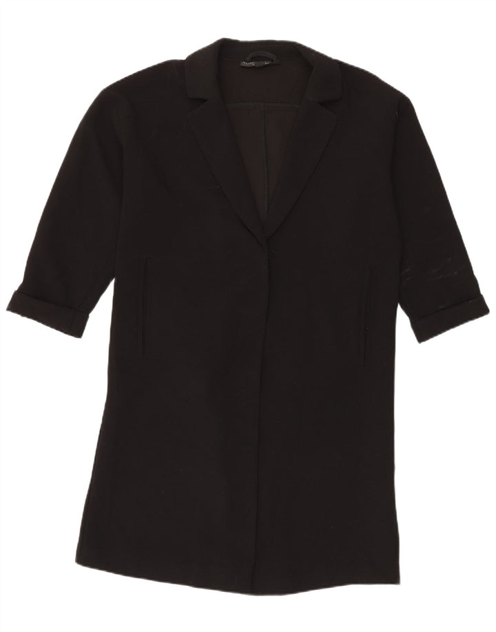 Topshop Dame Longline Oversized Blazer Jacket UK 10 Small Black