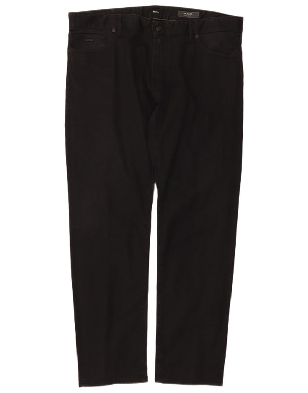 Hugo Boss Herre Maine Regular Fit Straight Jeans W40 L32 Sort Bomuld