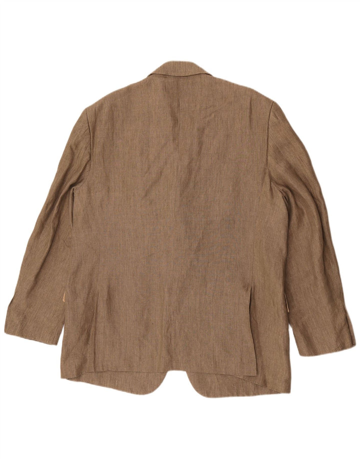 San Remo Herre 3 Knapper Slim Blazer Jakke IT 58 4XL Brun Viscose