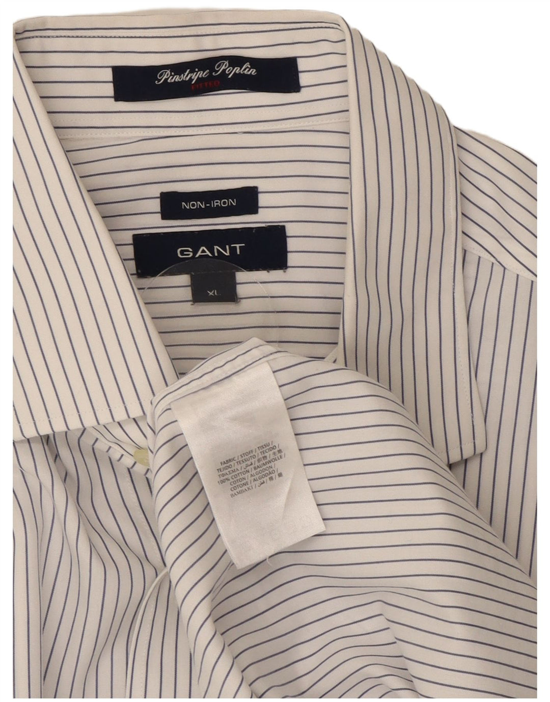 Gant Herre NON - IRON Shirt XL Hvidstribet bomuld
