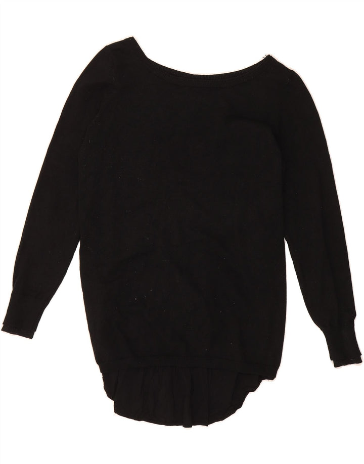WHISTLE Womens Boat Neck Jumper Sweater UK 10 Small Black Viscose Vintage Whistle and Second-Hand Whistle from Messina Hembry 