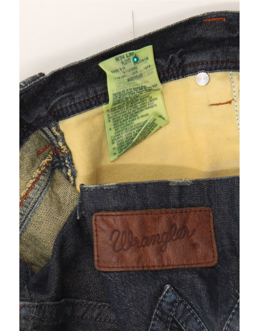 Wrangler Floyd Straight Jeans til kvinder W34 L30 Marineblå bomuld