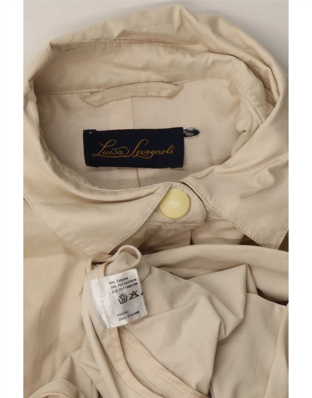 Luisa Spagnoli Dame Bomber Jacket UK 14 Medium Beige Bomuld