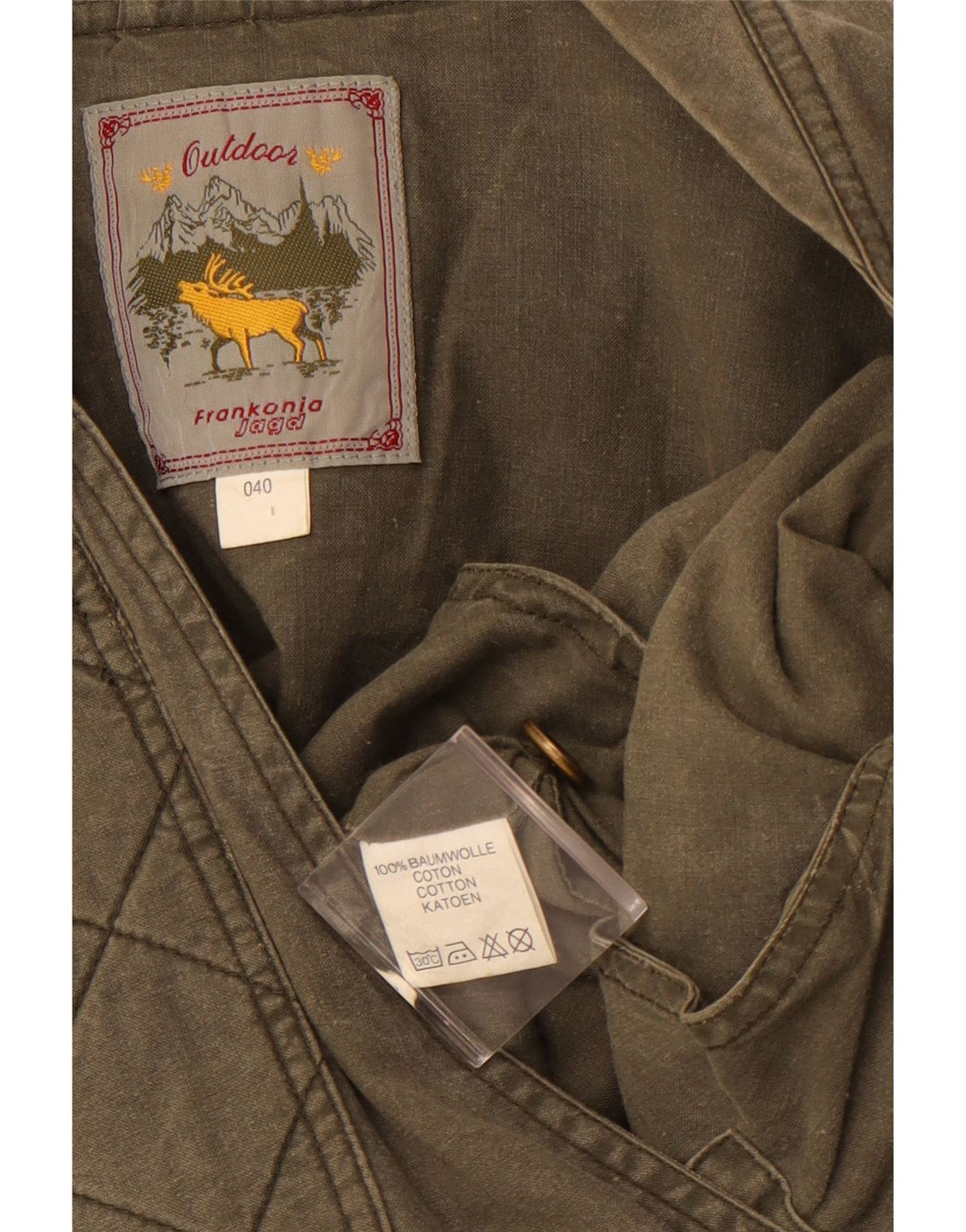 FRANKONIA JAGD Herre Utility Gilet UK 40 Large Khaki Cotton