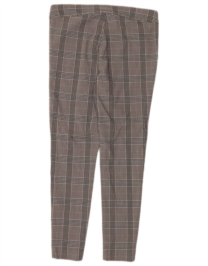 CALVIN KLEIN Dame Slim Casual Bukser Medium W32 L28 Grå ternet viskose