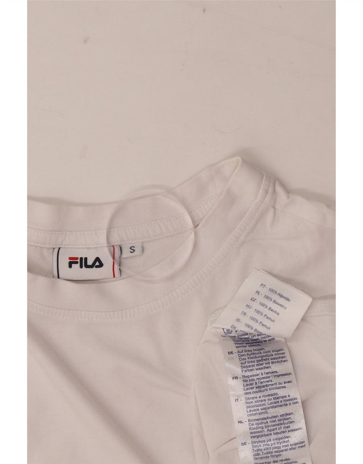 Fila Herre T-Shirt Top Lille Hvid Bomuld